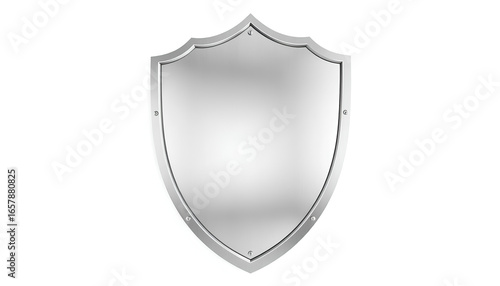 Polished Metallic Shield with Reflective Surface for Protection and Defense