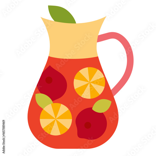Refreshing Sangria Glass Pitcher Illustration


