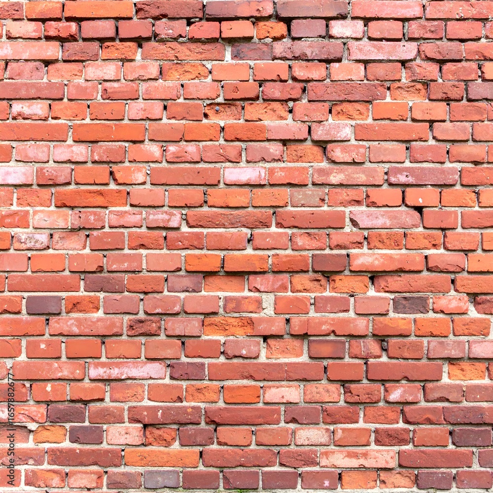 Fototapeta premium Old red brick wall texture with weathered paint