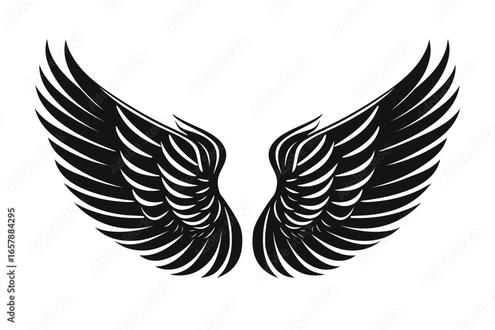 Obraz premium Black Wings Vector Art Design Element