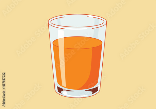 Refreshing drink in a glass on a plain background for nutritional information use