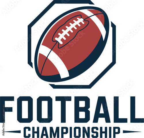 Football championship logo design for sports events vector file