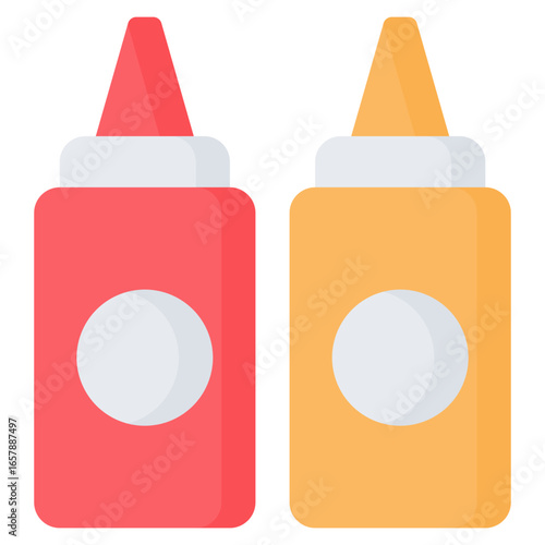 Sauce Bottle icon in flat style, suitable for food, fast food and restaurant concept illustrations