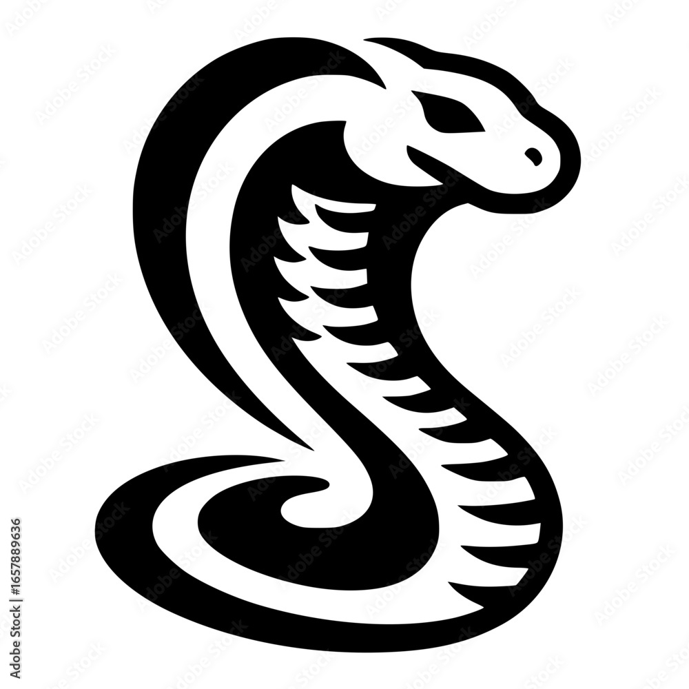 Fototapeta premium Silhouette of the cobra logo letter S