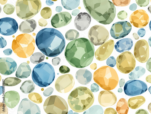 Watercolor pattern sea pebbles