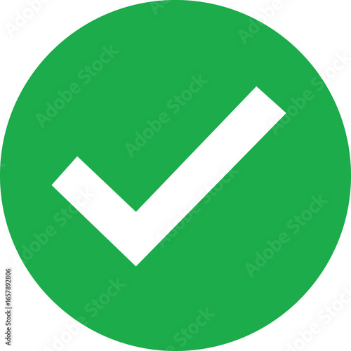 Free Download Green circle with white check mark icon isolated on transparent background vector illustration - GFXLoad