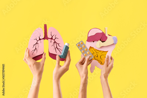 Woman with paper internal o...