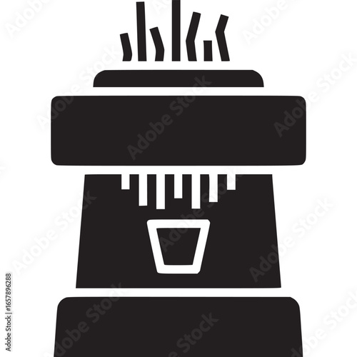 Paper shredder icon for document security, isolated on white background, representing privacy, data destruction, and office equipment in a minimalist and modern design