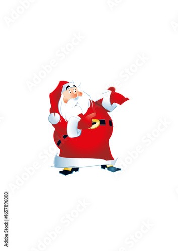 Santa Claus (Father Christmas) is pointing
