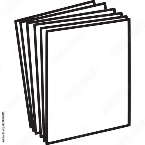 Stack of blank white papers isolated on white background, perfect for showcasing documents, reports, or any textual information in a clean and professional manner
