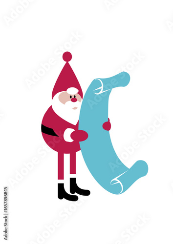 Santa Claus (Father Christmas) reads a wish list