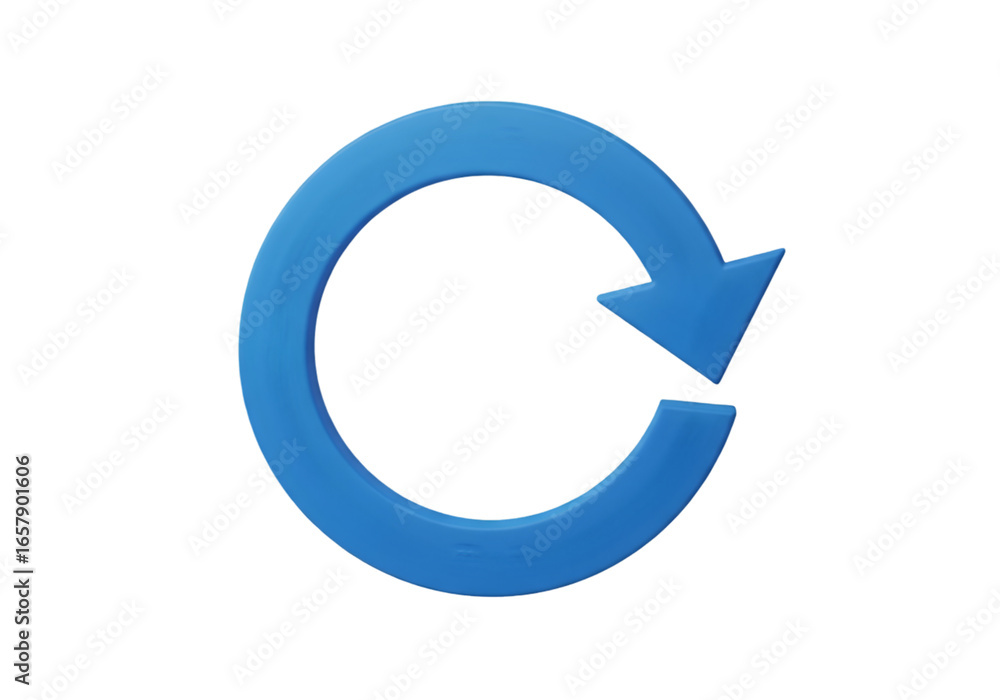 Dynamic blue circular arrow icon symbolizing refresh, reload, or continuous process Dynamic blue circular arrow icon symbolizing refresh, reload, or continuous process