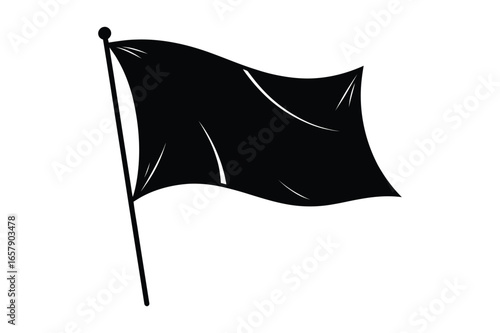 Waving black flag against symbolizing surrender defeat protest anarchy or zero vector