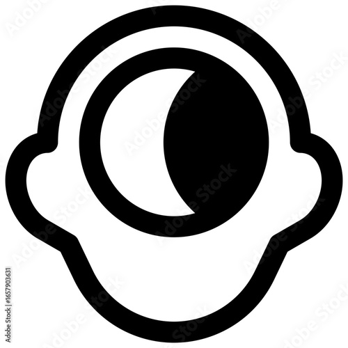 Insomnia. Outlined stroke vector icon with black-filled details.