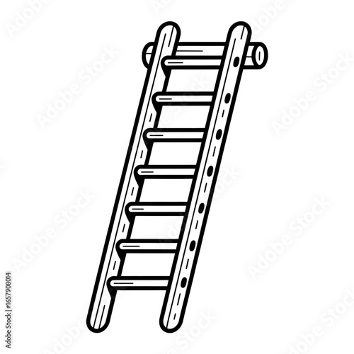metal ladder isolated on white