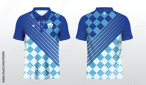blue sublimation shirt for polo sport jersey template