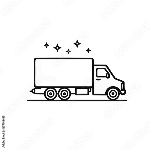 Truck on white background