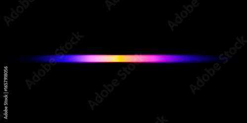 Quadro su tela Abstract light spectrum with vibrant purple and pink hues on a black background