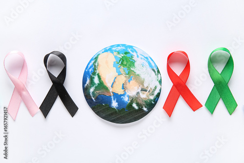 Colorful ribbons and paper ...