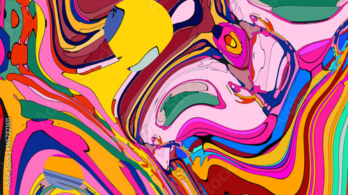 Colorful, abstract, fluid, and geometric background for a music festival