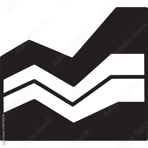 Abstract illustration of a layered chart, representing data analysis, business trends, and market fluctuations isolated on white background a visual symbol of economic performance