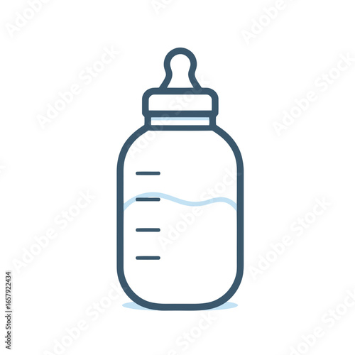 An isolated plastic water bottle filled with a clear liquid beverage