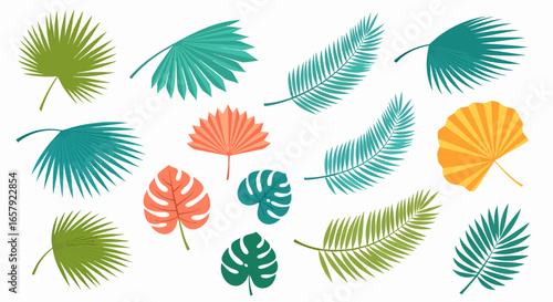 Colorful tropical leaves background