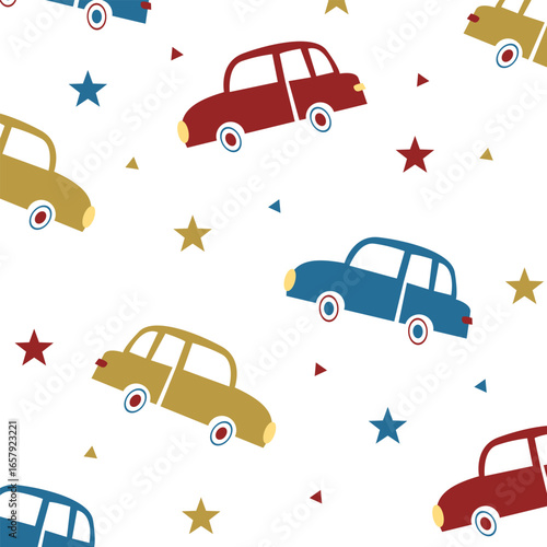 cars seamless pattern vector design cartoon for kids apparel fullprint fabric