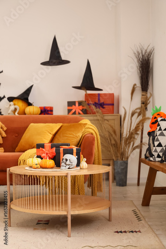 Interior of festive living ...