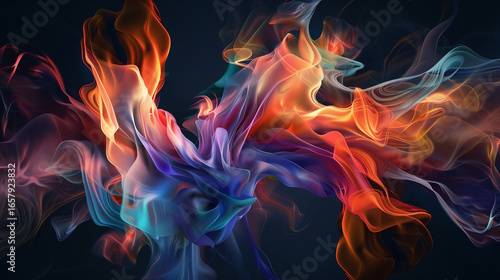 Vibrant Abstract Silk Smoke Fluid Motion