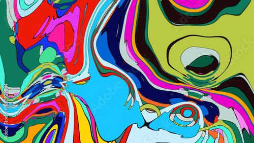 Colorful abstract psychedelic fluid background for music festival
