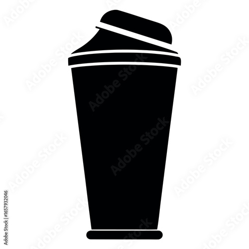 Vector art of black coffee cup