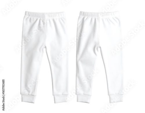 Two white children's sweatpants