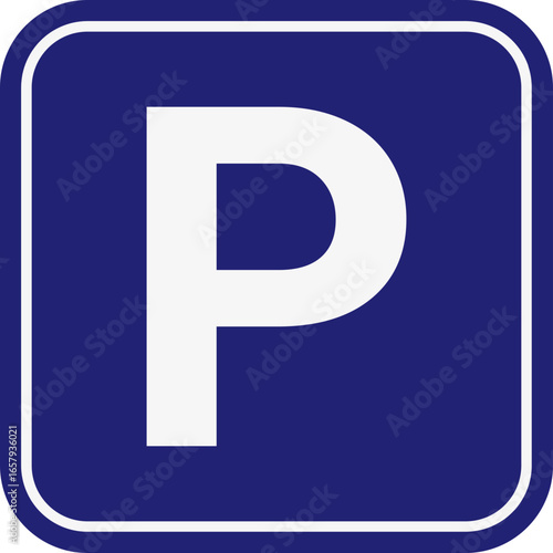 Car parking icon.Parking and traffic signs isolated on white background. Vector illustration. Parking location. Public parking and parking location symbol.Car parking sign in different variations