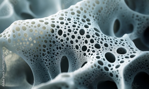 Macro close-up of biomaterials, featuring intricate textures and details. Derived from nature, these materials are used in various applications due to their environmentally friendly, Generative AI