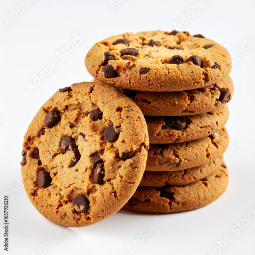 the image showcases a stack of baked goods on a bright, neutral surface