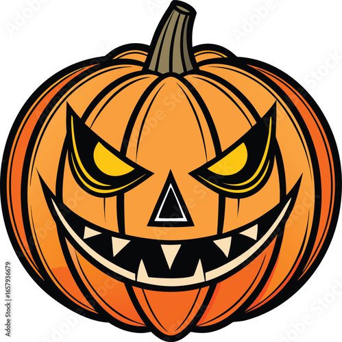 Pumpkin Art Variations Spooky Halloween Pumpkin Face Design jack o lantern