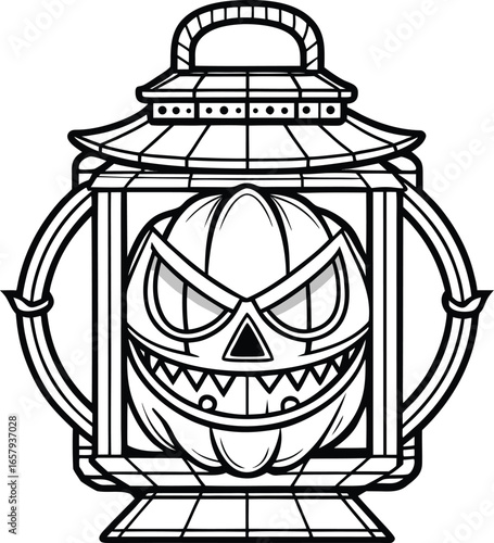Pumpkin Art Variations Spooky Pumpkin Lantern Halloween Design