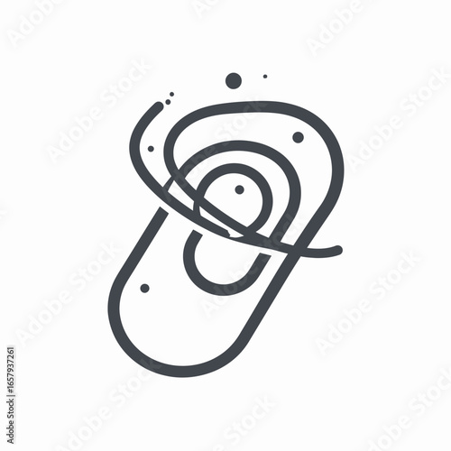 Abstract Ear Outline with Swirls and Dots Illustration