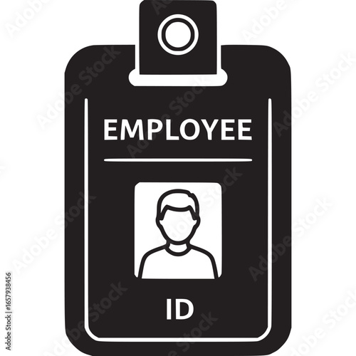 Employee id card badge isolated on white background, a business identity document for access control and security verification of staff members in the office