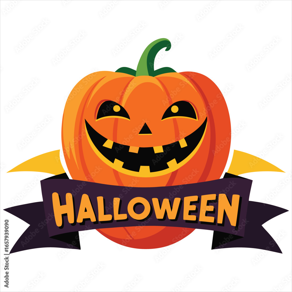 Naklejka premium Happy Halloween. Happy Halloween text banner design template. Happy Halloween logo , Happy Halloween label, Happy Halloween sticker, Happy Halloween poster, Happy Halloween banner design.