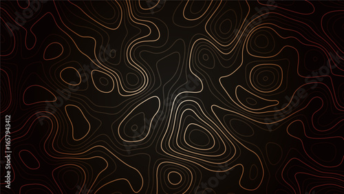 Topographic Contour Lines on Dark Background topographic map