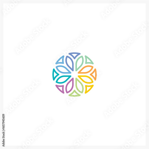 Colorful Abstract Floral Circle Logo Design