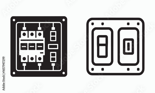 Circuit breaker illustration isolated on white background