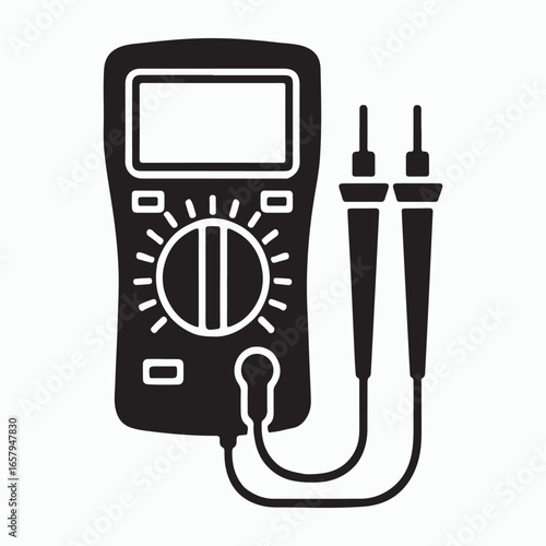 Digital multimeter tool isolated on white background