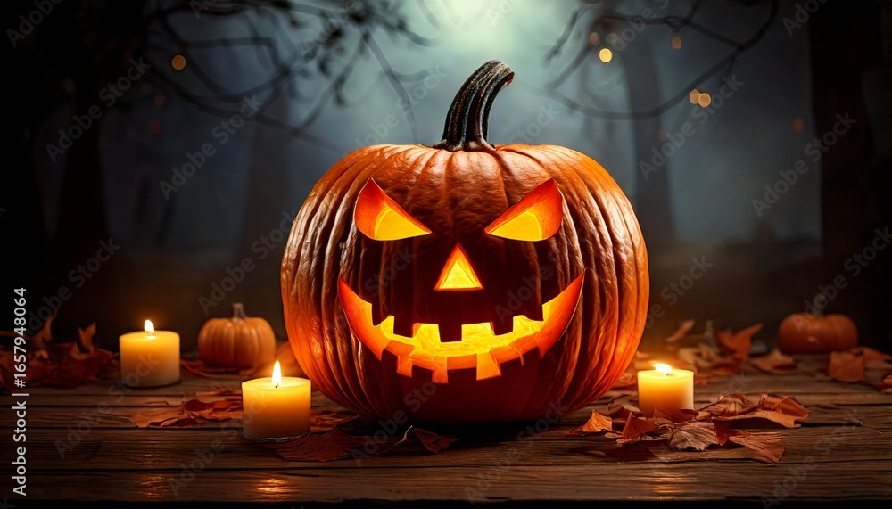 Fototapeta premium pumpkin fruit on a night background