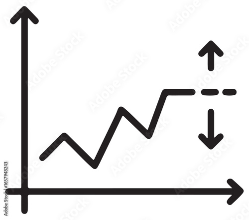 Financial volatility graph showing up and down movement