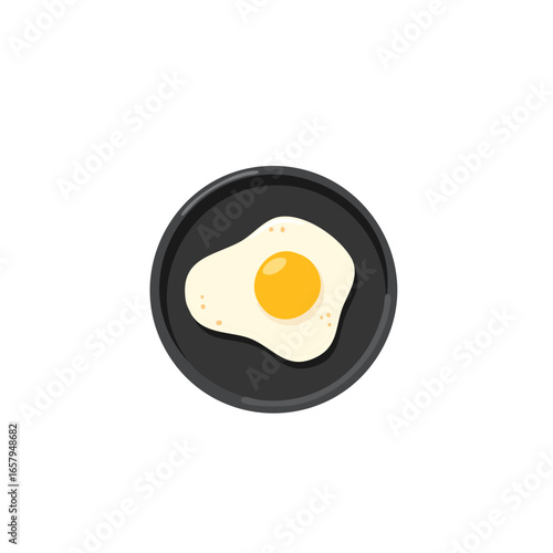 Fried Egg in Pan: Perfect Sunny-Side Up Breakfast Food Photography