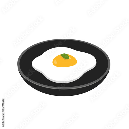 Perfectly Fried Egg in Pan: Breakfast Food Photography