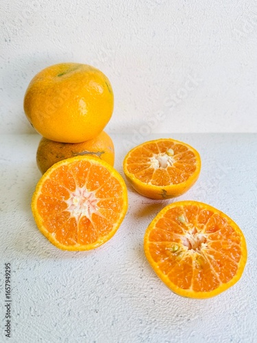 Close-Up of Fresh Tangerines 